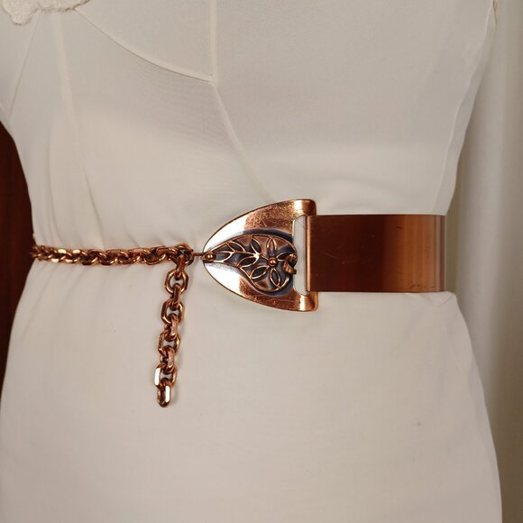 Midcentury Vintage Copper Waist Belt, 27 - 32", Renoir-Style - Picture 2 of 13